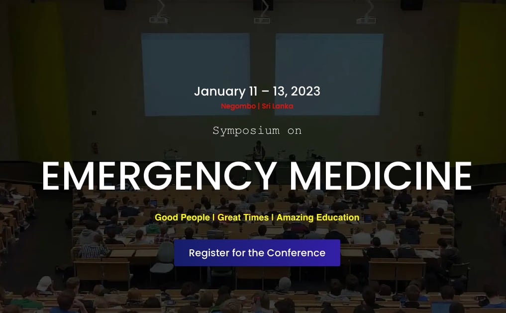 Emergency Medicine Symposium - Negombo Sri Lanka - Jan 2023